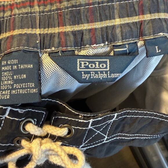 Vintage Polo Ralph Lauren Swim Trunks L Black Board Shorts RN 41381 Y2K 90s - Picture 5 of 11